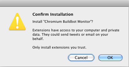 Chrome extension installation